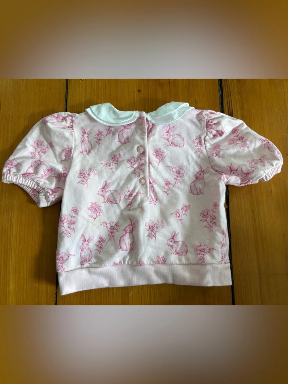 Janie and Jack SET - Pink Bunny Toile Collared Sweatshirt and Jogger, Size 5 Yr